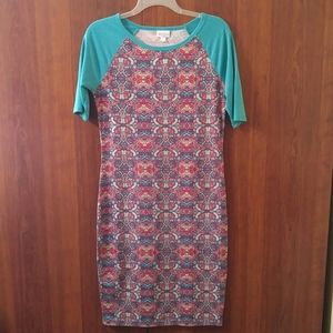 LuLaRoe Julia raglan body con dress size small